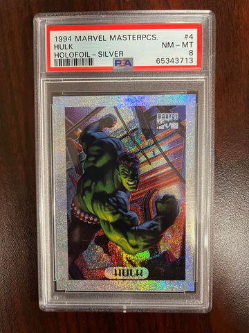 1994 Marvel Masterpieces Holofoil Silver Hulk PSA 8