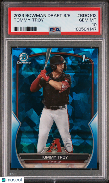 2023 Bowman Draft Sapphire Edition Tommy Troy #BDC103 PSA 10