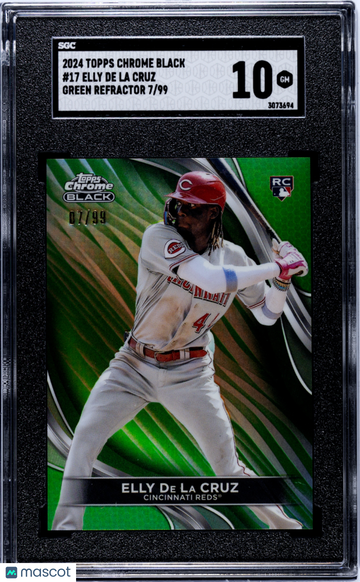 2024 Topps Chrome Black Elly De La Cruz #17 Green Refractor SGC 10