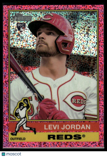 2025 Topps Heritage Levi Jordan #88 Chrome Pink Sparkle Refractor RC