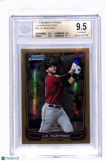 2012 Bowman Chrome Gold Refractors J.D. Martinez #68 BGS 9.5