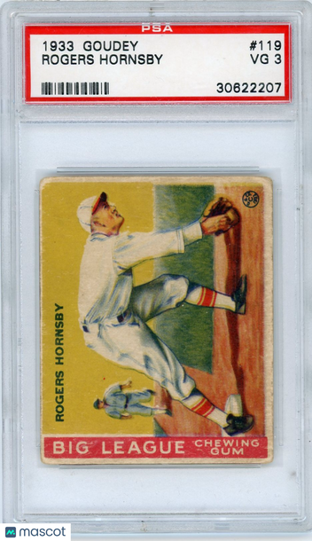 1933 Goudey Rogers Hornsby #119 PSA 3