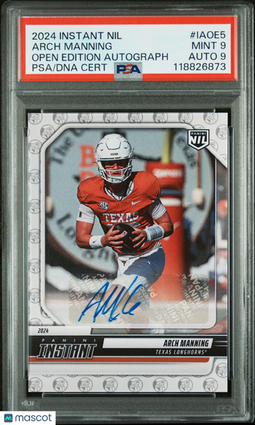 2024 Panini Instant Nil College Football Open Edition Autographs Arch Manning #IAOE5 PSA 9 Auto 9