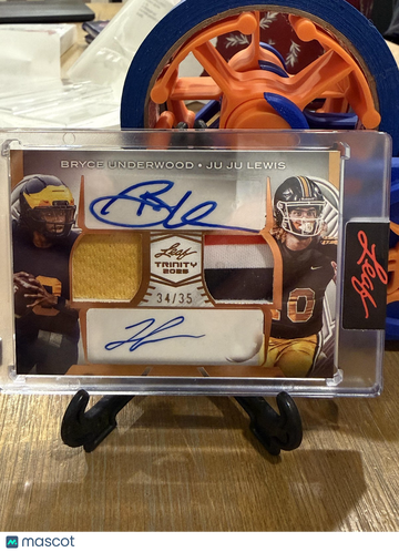 2025 Leaf Trinity Bryce Underwood, JUJU Lewis #DM-5 Dual Patch Auotograph /35