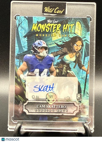 2025 Wild Card Haunted Hits - Monster Hit Auto Witch Blue Cam Skattebo #MHWH-CSA AU SN