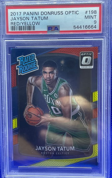 2017-18 Panini Donruss Optic Red  Yellow Jayson Tatum Celtics RC PSA 9 MINT SP