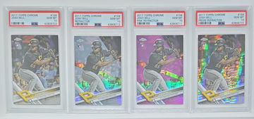 LOT OF (4) 2017 TOPPS CHROME JOSH BELL SP RC'S REFRACTOR, PINK REFRACTOR, PRIZM REFRACTOR ALL PSA 10'S