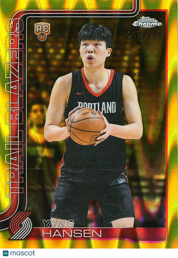 Yang Hansen 2025-26 Topps Chrome Rookie Portland Trail Blazers