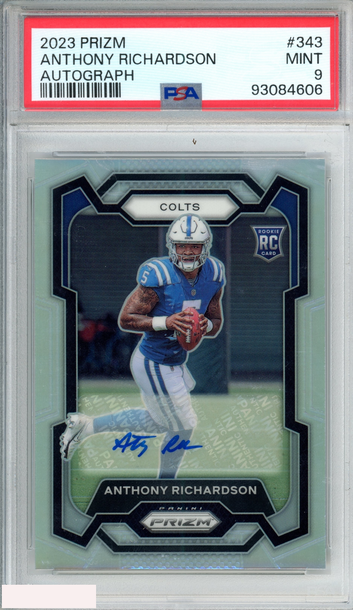 2023 PANINI PRIZM ANTHONY RICHARDSON #343 AUTOGRAPH ROOKIE RC COLTS PSA 9 MINT