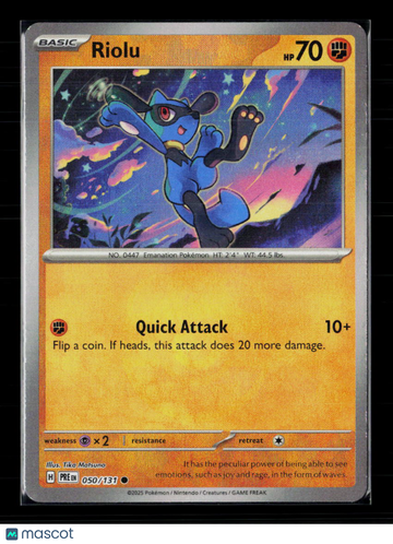 2025 Scarlet & Violet White Flare Riolu Reverse Holo #50/131