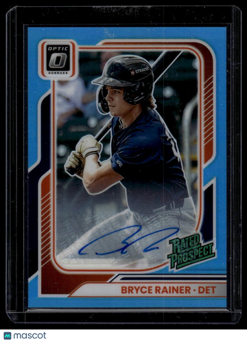 2026 Donruss Bryce Rainer #130 Rated Prospects Optic Signatures Carolina Blue SN AU