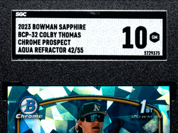 2023 Bowman Sapphire Colby Thomas Aqua /55 SGC 10