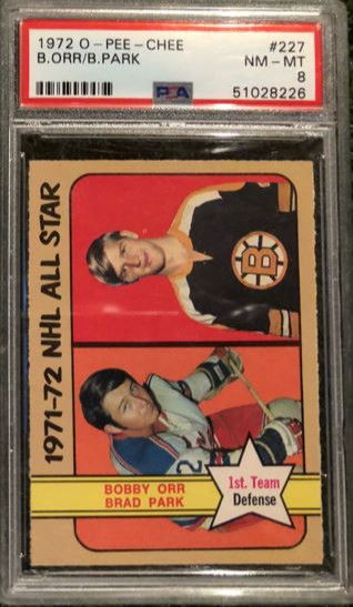 1972 O-PEE-CHEE #227 BOBBY ORR / RICHARD PARK PSA8 NM-MT *SHIPS FROM CANADA*