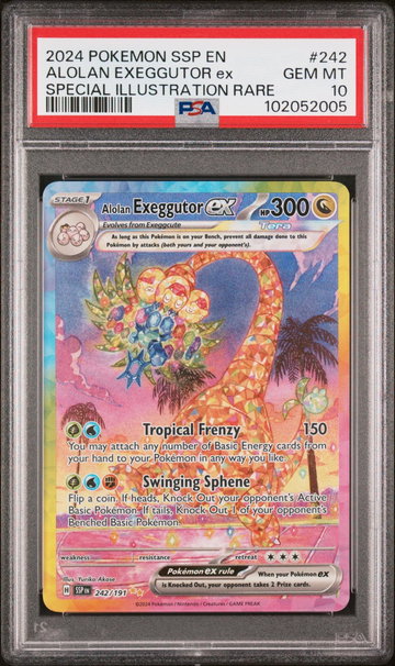 2024 Pokemon Surging Sparks Special Illustration Rare Alolan Exeggutor Ex #242 PSA 10