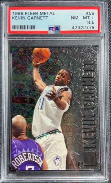 1996 Fleer Metal #58 KEVIN GARNETT PSA 8.5 NM-Mint+ Minnesota TIMBERWOLVES HOF