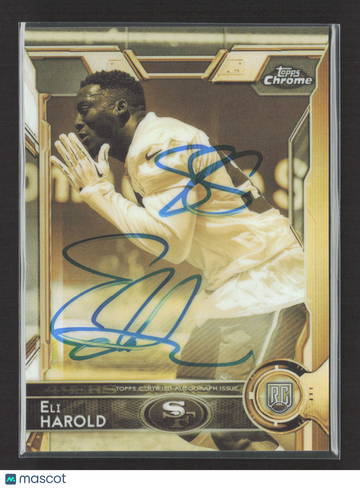 2015 Topps Chrome Eli Harold #158 Gold Refractor RC Auto