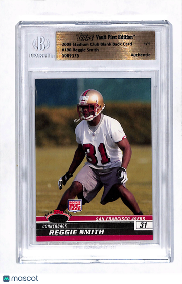 2008 Topps Stadium Club Reggie Smith #190 Blank Back 1/1 RC