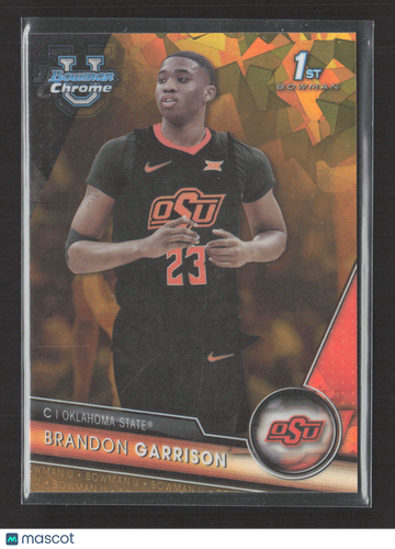 2024 Bowman Chrome University Brandon Garrison #64 Orange Refractor 26/50 1st Bowman