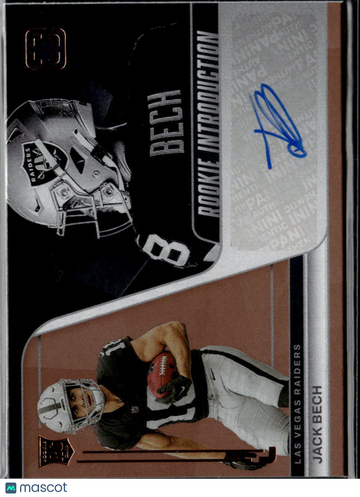 Jack Bech 2026 Panini Photogenic Rookie Introduction Auto Las Vegas Raiders