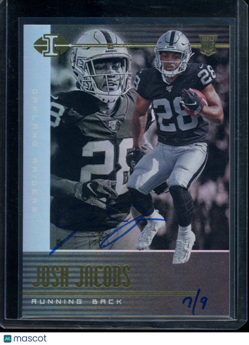 2019 Panini Illusions Football Josh Jacobs #20 /9 Auto RC