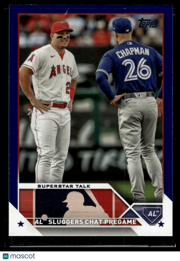 2023 Topps Update Superstar Talk (Mike Trout / Matt Chapman) VC #US313 Royal Blue