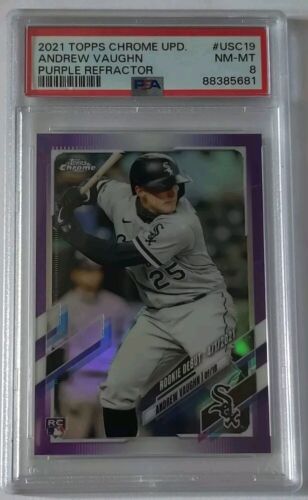 2021 Topps Chrome Update Andrew Vaughn #USC19 Purple Refractor PSA 8
