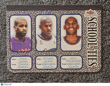 2002 Fleer Tradition School Ties Jerry Stackhouse Michael Jordan Vince Carter #7