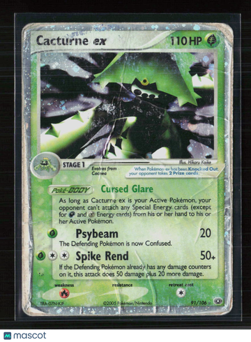 2005 EX Emerald Cacturne EX Holo Rare #91/106