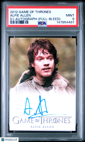 2012 Game Of Thrones Season 1-Autograph Alfie Allen S1 (Full Bleed) PSA 9