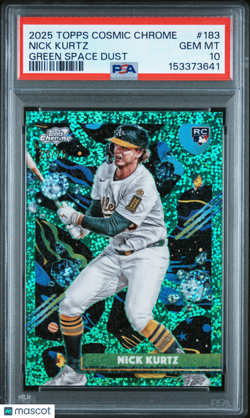 2025 Topps Cosmic Chrome Nick Kurtz #183 Green Space Dust /75 Short Print Parallel/Variety PSA 10