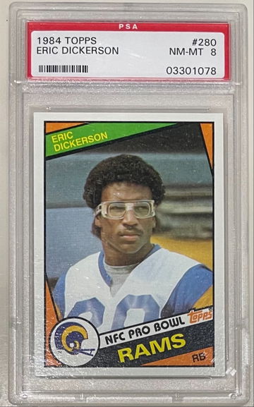Eric Dickerson 1984 topps rc rookie psa 8