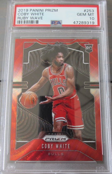 Coby White 2019 Panini Prizm Ruby Wave PSA10
