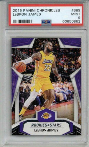 2019 PANINI CHRONICLES #689 LEBRON JAMES BASKETBALL CARD LA LAKERS LEGEND PSA 9