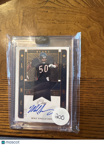 2023 Panini One Lone Star Signature Mike Singletary #LS-MS /25 Player-Worn Material