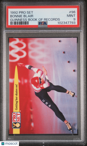 1992 Guinness Book Of Records Bonnie Blair #96 PSA 9