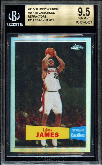 2007 Topps Chrome Refractor LeBron James /999 Bgs 9.5