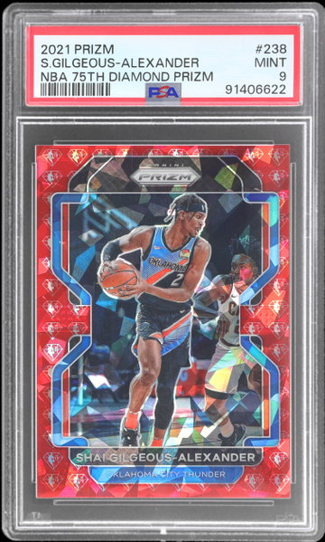 2021 Panini Prizm Shai Gilgeous-alexander Nba 75h Anniversary Diamond Prizm PSA 9