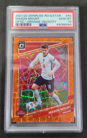 Mason Mount 2021-22 Donruss Optic Orange Velocity /49 PSA 10