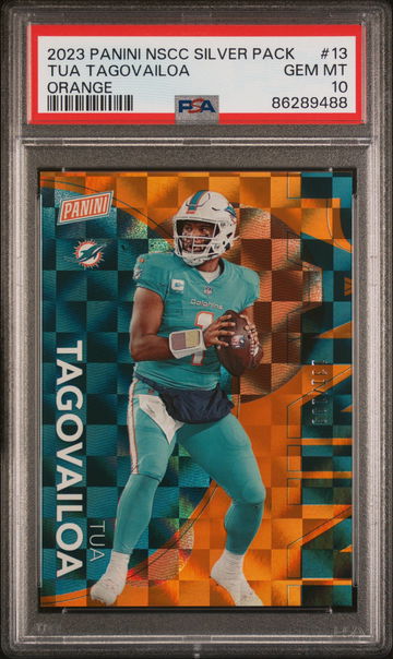 2023 PANINI TUA TAGOVAILOA NATIONAL NSCCSILVER PACKS ORANGE #13 PSA 10