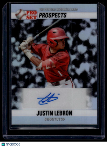 2026 Pro Set Metal Justin Lebron #90A-JL1 1990 Pro Set Autographs Prismatic Silver AU SN