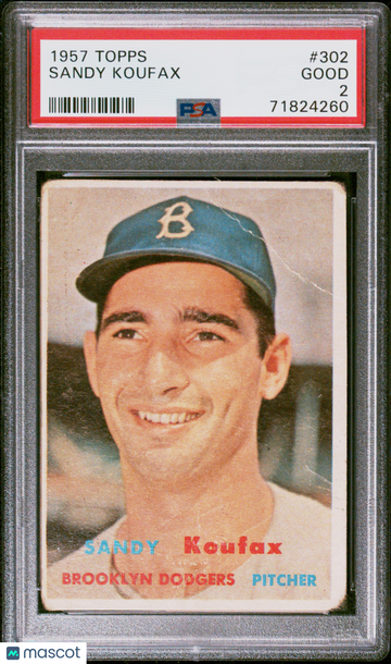 1957 Topps Sandy Koufax #302 PSA 2