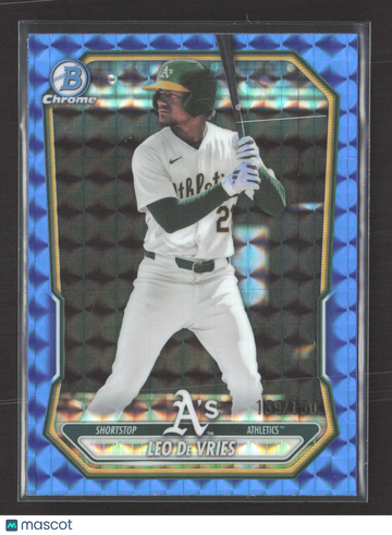 2024 Bowman Chrome Leo De Vries #BCP-63 Blue RayWave /150