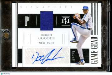 2021 Panini National Treasures Dwight Gooden #GG-SDG Game Gear Signatures /25 Autograph Short Print Game-Used Jersey Ins