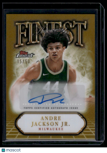 2025 Topps Finest Autographs Basketball Andre Jackson Jr. #FA-AJ Gold /50 Topps