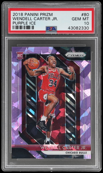 2018 Panini Prizm Wendell Carter Jr. Purple Ice Prizm PSA 10 RC