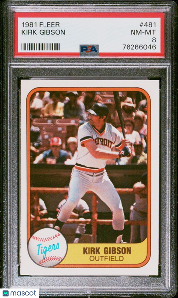 1981 Fleer Kirk Gibson #481 PSA 8