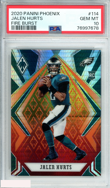 2020 PANINI PHOENIX JALEN HURTS FIRE BURST ROOKIE RC PSA 10 GEM MT