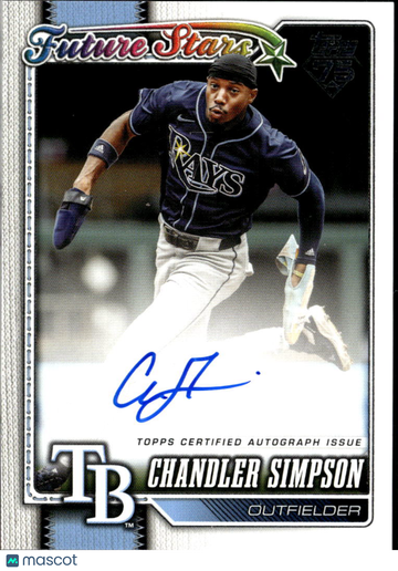 Chandler Simpson 2025 Topps Series One Future Stars Auto Tampa Bay Rays