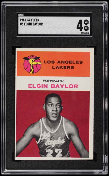 1961 Fleer Basketball Elgin Baylor ROOKIE #3 SGC 4 VGEX 