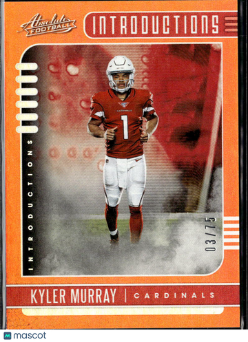 Kyler Murray 2019 Panini Absolute Football Introductions Orange /75 Arizona Cardinals